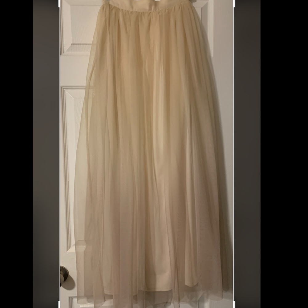 Long Three Tone Tulle Skirt
